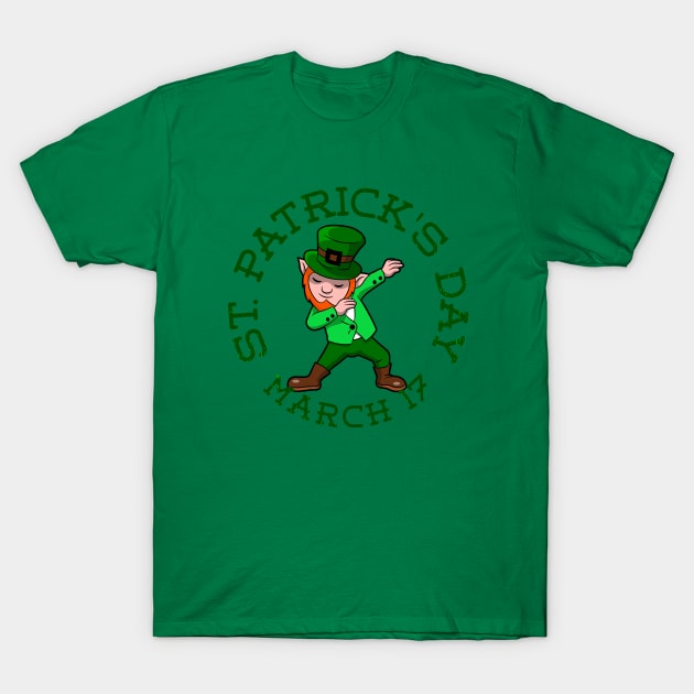 happy st patricks day redhead dabbing leprechaun T-Shirt by gossiprag